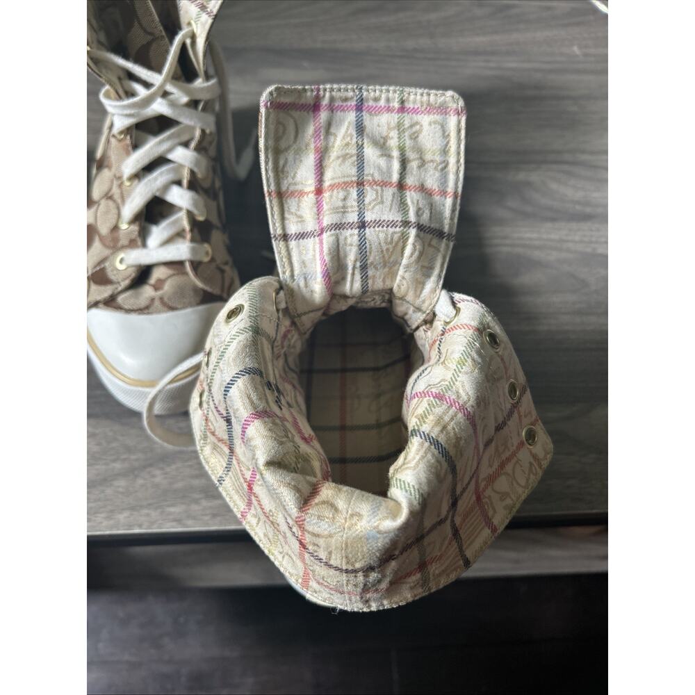 Coach Women’s Size 7B Bonney high Top Converse Style Sneakers - Picture 9 of 13